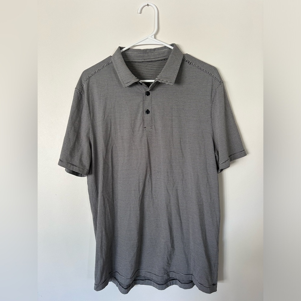 Lululemon Evolution Polo Tonka Stripe Obsidian Vapor
